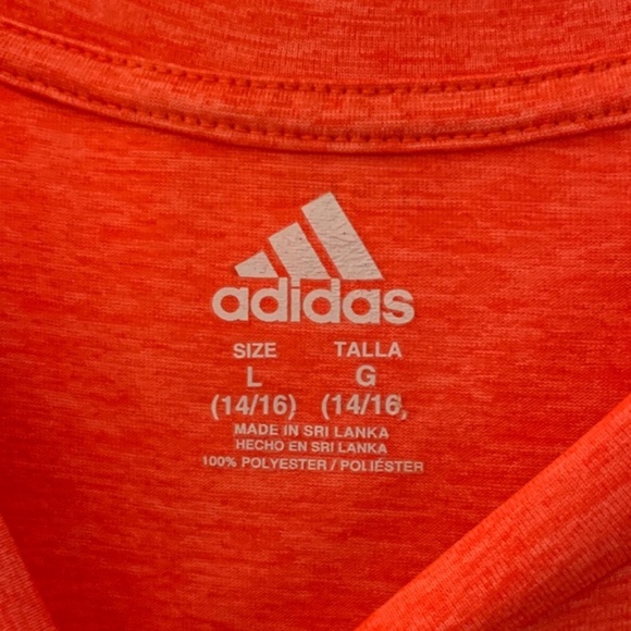 T-Shirt Short Sleeve Boys Adidas Orange Size Large 14-16 - Picture 5 of 6